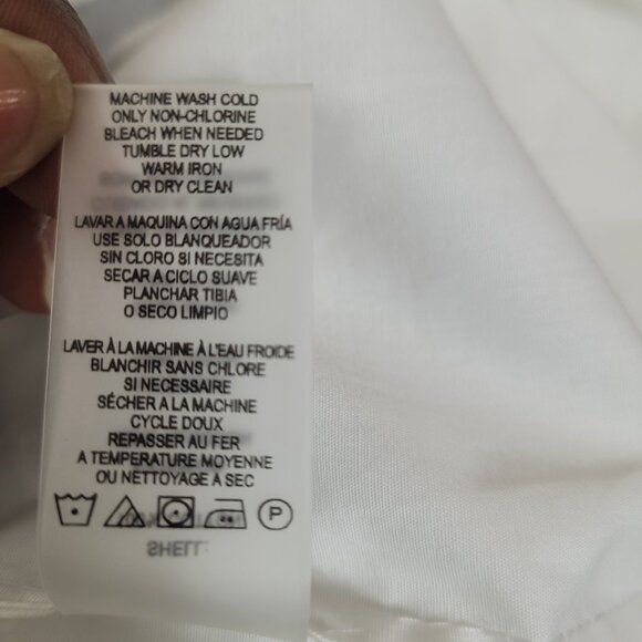 Karl Lagerfeld Paris White Oversized Logo Button Down Shirt Top Size XL - Picture 11 of 11